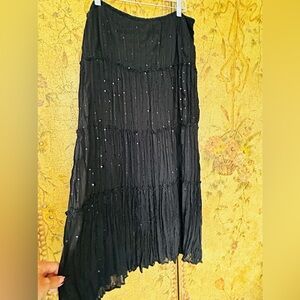 Notations Size XL Iridescent Black Maxi Skirt